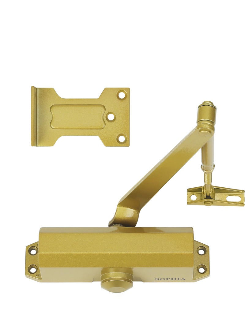 KNP KNP Automatic Adjustable Door Closer Spring Door Closer Residential and Commercial Medium Doors Gold colour  - Image 1