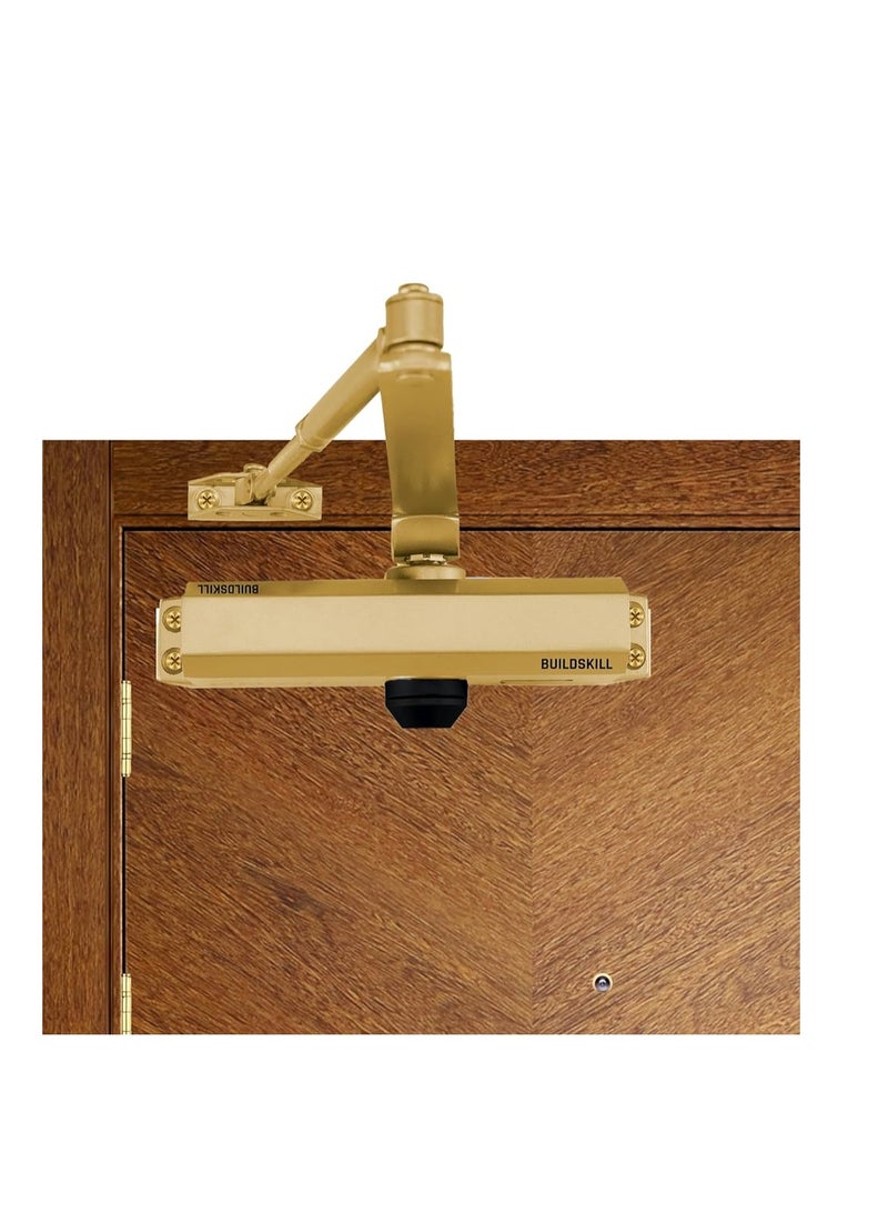 KNP KNP Automatic Adjustable Door Closer Spring Door Closer Residential and Commercial Medium Doors Gold colour  - Image 2