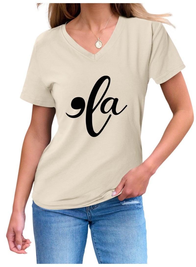 Women  V-Neck Cute Tee Shirts Tops - Image 2