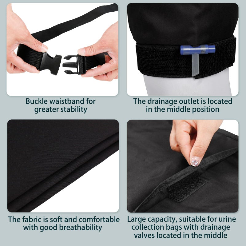 ZXMOBY 2Pcs Invisible Catheter Stabilization Device for Leg Bag Secure, Discreet Comfortable Wear with Adjustable Waist Thigh Straps Fits Foley Urostomy Bags Reusable Machine Washable - Image 3