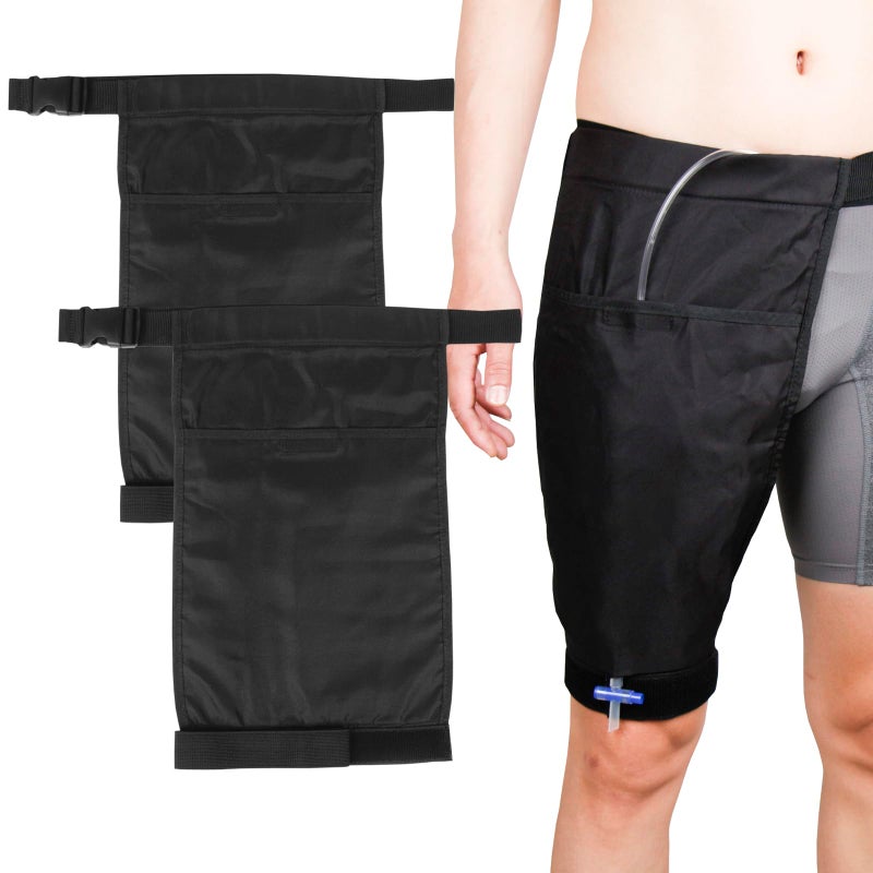 ZXMOBY 2Pcs Invisible Catheter Stabilization Device for Leg Bag Secure, Discreet Comfortable Wear with Adjustable Waist Thigh Straps Fits Foley Urostomy Bags Reusable Machine Washable - Image 1
