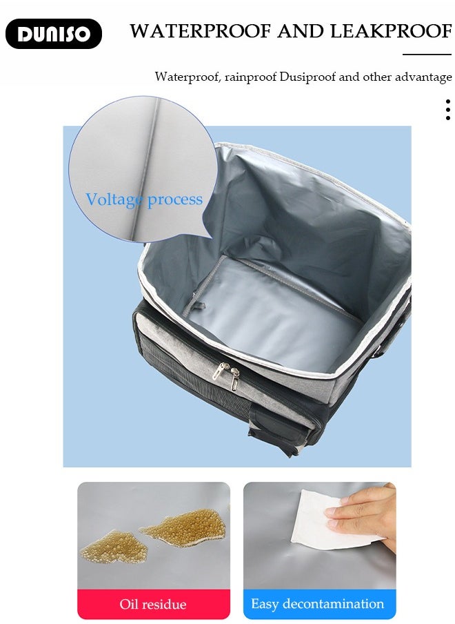 DUNISO Trolley Cooler Food Bag,Portable Cooler Bag Camping Thermal Insulation Storage Organizer Waterproof & Leakproof Keep Hot & Cold 35L Large Capacity with Pull Rod for Outdoor Travel Camping Picnic Hiking Fishing Beach  - Image 3