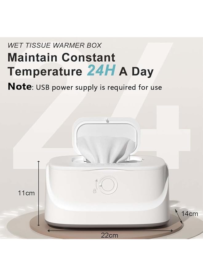 X spring Baby Wipe Warmer 3 Gear Smart Precise Temperature Control Large Capacity Baby Wet Wipes Dispenser Usb Rechargeable Wipes Warmer With Led Ample Lights For Nighttime Changes - Image 5