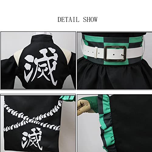 Juejuezi New Women Cosplay Costume Kimono Dress Halloween Off Shoulder Skirt Outfit Adult (L, Green) - Image 5