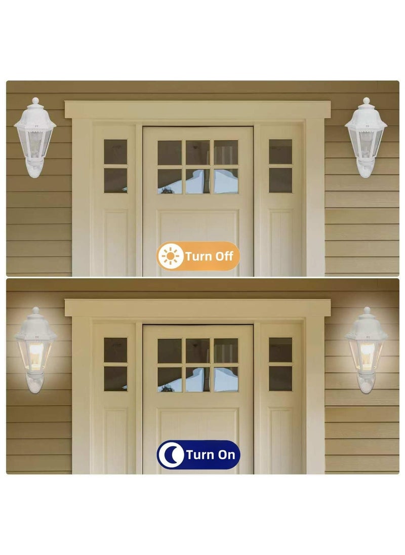 HUA QIANG WANG - Outdoor White Wall Lights, Plastic Outdoor Light Fixture with E27 Socket, Exterior Waterproof Wall Lamp with Clear Lampshade, Outside Porch Lights for Garden, Patio, Pathway - Image 1