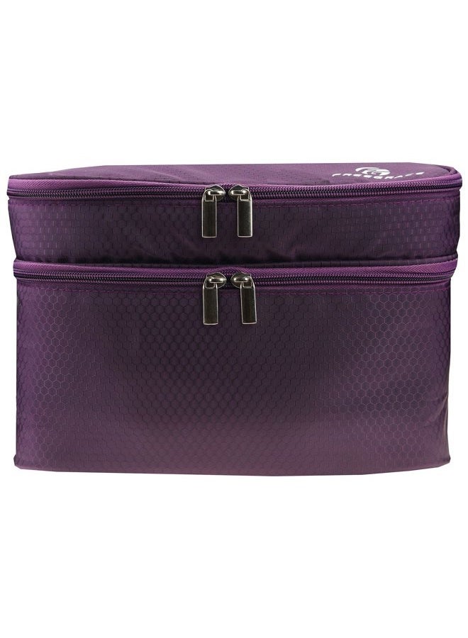 Freegrace Travel Organizer Underwear Bag - Large Double Layer Packing Storage Bag - Fits Large Bra, Socks, Underpants, Cosmetic, Toiletry Kit (Purple) - Image 5