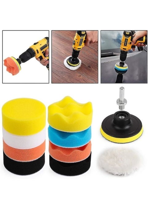 Set of 11 Car Polishing Buffer Buffer Polishing Tool Kit Multicolour