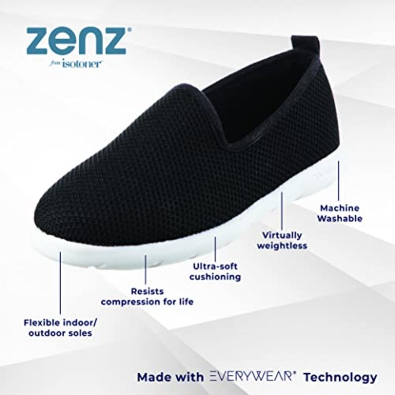 Zenz Mens Slip-On Slippers, Lightweight Knit Loafers with A Soft Microterry Lining - Image 3
