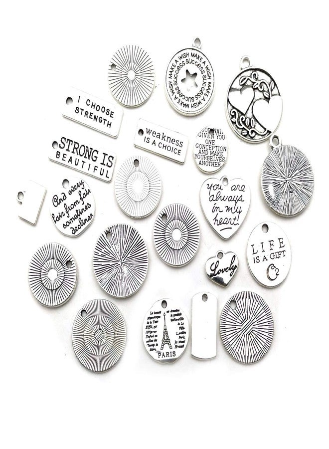 WOCRAFT 40pcs Inspiration Words Charms Craft Supplies Beads Charms Pendants for Jewelry Making Crafting Findings Accessory for DIY Necklace Bracelet (M331) - Image 5