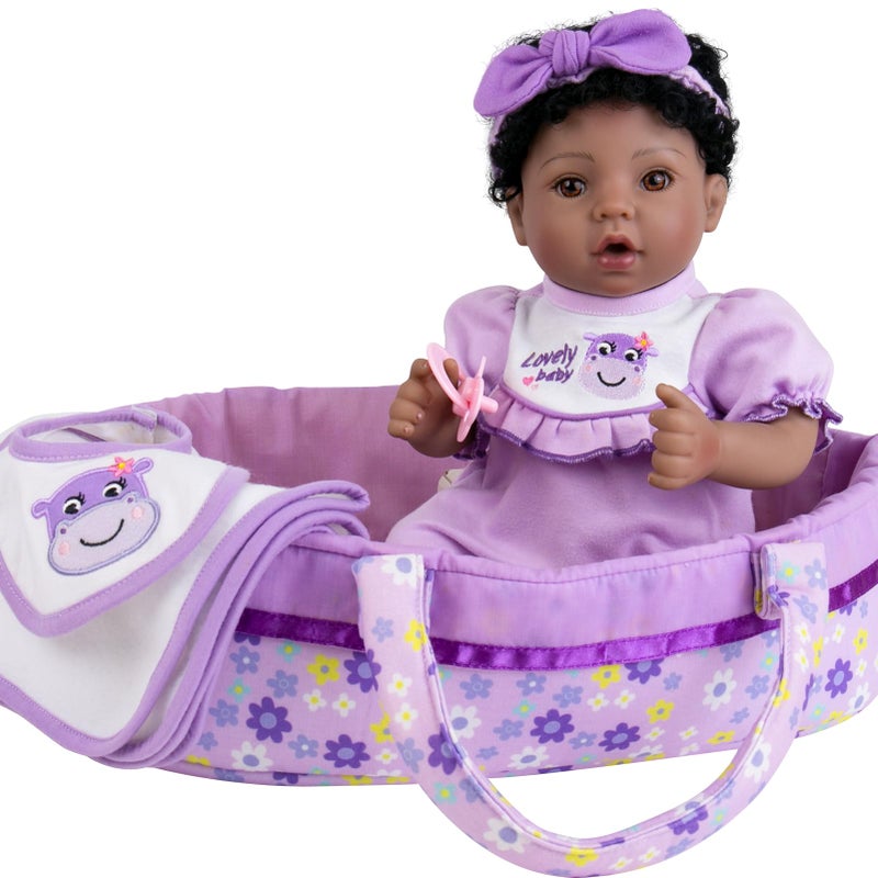 Aori Reborn Baby Dolls Black American Girl  18 Lifelike Newborn Doll with Posable Limbs Weighted Body for Realistic Feel Handmade Collectible Gift Set Including Bassinet Outfit  Accessories - Image 3