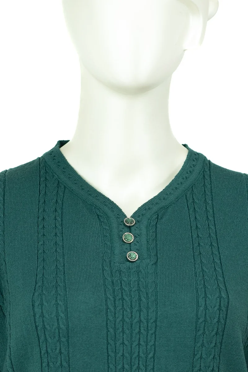 Oppland Women's Winter Pear Collar Three-Button Normal Cut Lycra Cotton Mother Sweater