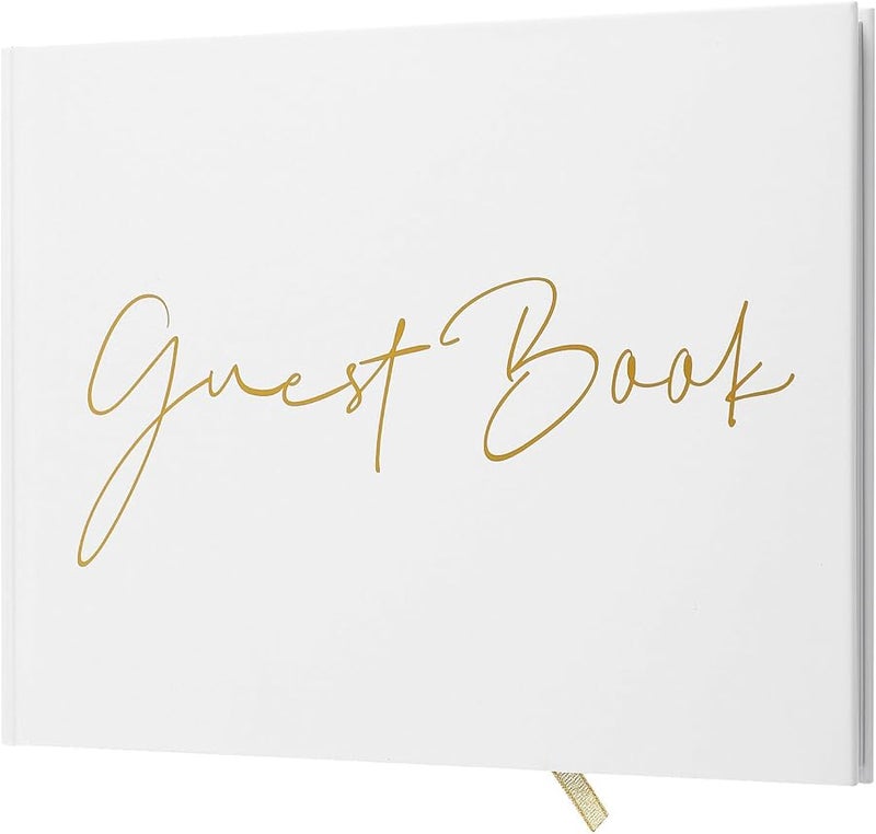 Elegant Guest Book for Wedding Birthday Memorial Album Foil Cover Cherished Memories - Image 2