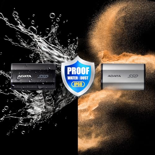 ADATA SD810 1000G IP68 Water Resistance Up to 2000 MB/s USB 3.2 Gen 2 USB-C External Solid State Drive - Black for iPhone 15/Pro/Max, Android (SD810-1000G-CBK) - Image 5