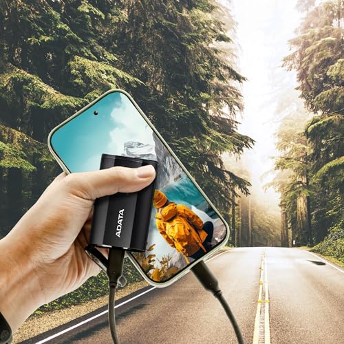 ADATA SD810 1000G IP68 Water Resistance Up to 2000 MB/s USB 3.2 Gen 2 USB-C External Solid State Drive - Black for iPhone 15/Pro/Max, Android (SD810-1000G-CBK) - Image 4