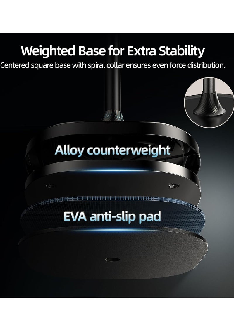 TELESIN° Magnetic Phone Tablet Floor Stand, Aluminum Alloy Phone Holder Stand for Video Recording, Overhead Bed/Sofa Phone Mount Height Adjustable Ultra Stable Base for Magsafe/iPhone/Android/iPad - Image 5