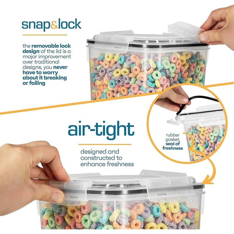 STOREGANIZE Flour And Sugar Containers Airtight (5.3L/4pk) Great Flour Sugar Canisters Sets For The Kitchen pantry, Large Food Storage Containers With Lids Airtight, BPA Free Sugar Flour Container Set - Image 3