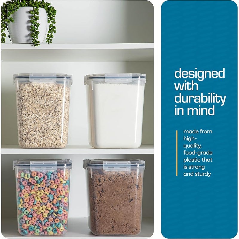STOREGANIZE Flour And Sugar Containers Airtight (5.3L/4pk) Great Flour Sugar Canisters Sets For The Kitchen pantry, Large Food Storage Containers With Lids Airtight, BPA Free Sugar Flour Container Set - Image 5