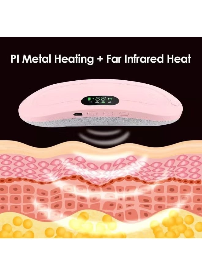 Cordless Rechargeable Menstrual Heating Pad for Period Pain Relief, Waist Belt with 3 Heat Levels & 4 Massage Modes, LED Display - Image 4