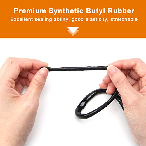 Coitak Butyl Sealant Putty Tape, Diameter 3/8" x 13 Feet Extra Thick Rubber Sealant for Leak Proof RV Repair Window Glass Boat Sealing Patching - Image 3