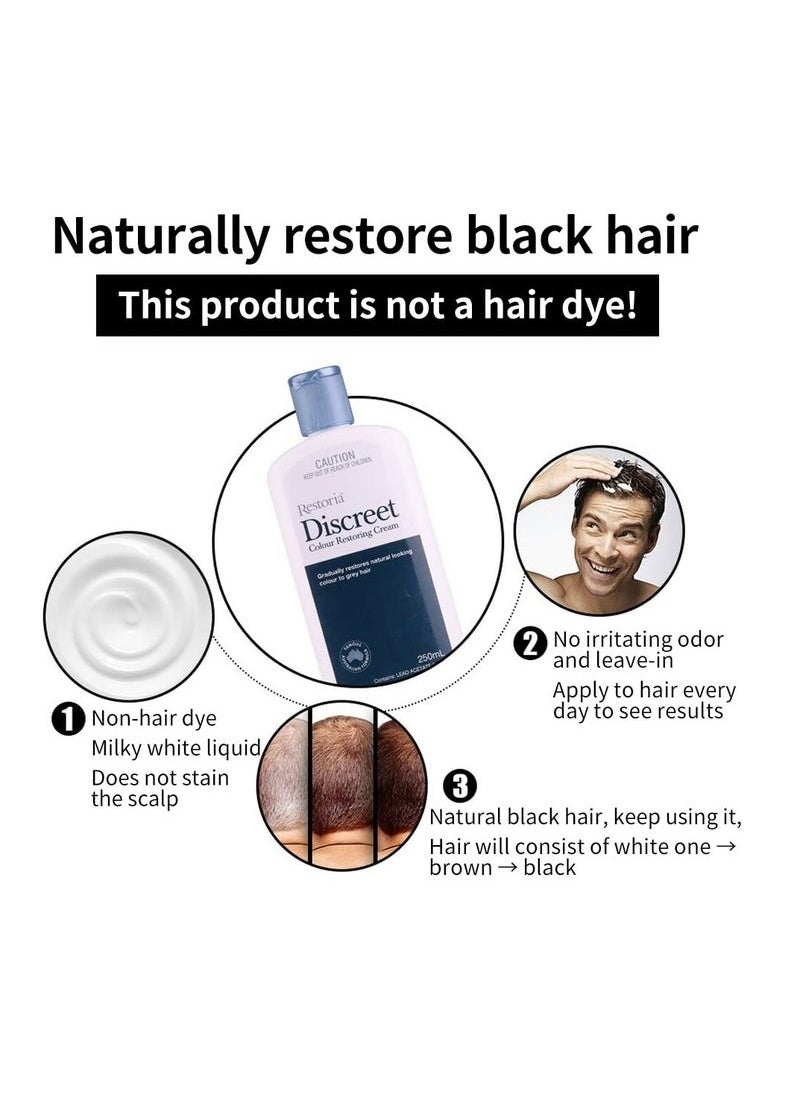 Restoria Discreet Restoria Discreet Hair Colour Restoring Cream 250 ml Hair colour changing - Hair Colouring Cream Hair Care Treatment Color  - Image 5
