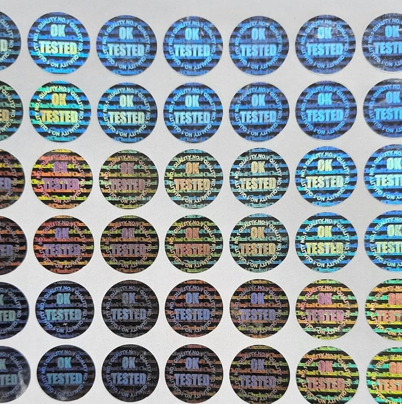 Sehgal Store Holograms Silver Stickers Round Shape Ok Tested 10 Sheets (13 mm) 1000 Stickers Trustworthy Proof for Quality Assurance - Image 4