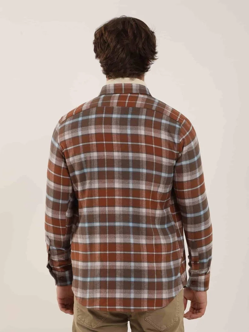 دوفي Tile Men's Slim Fit Brent Button Collar Long Sleeve Shirt