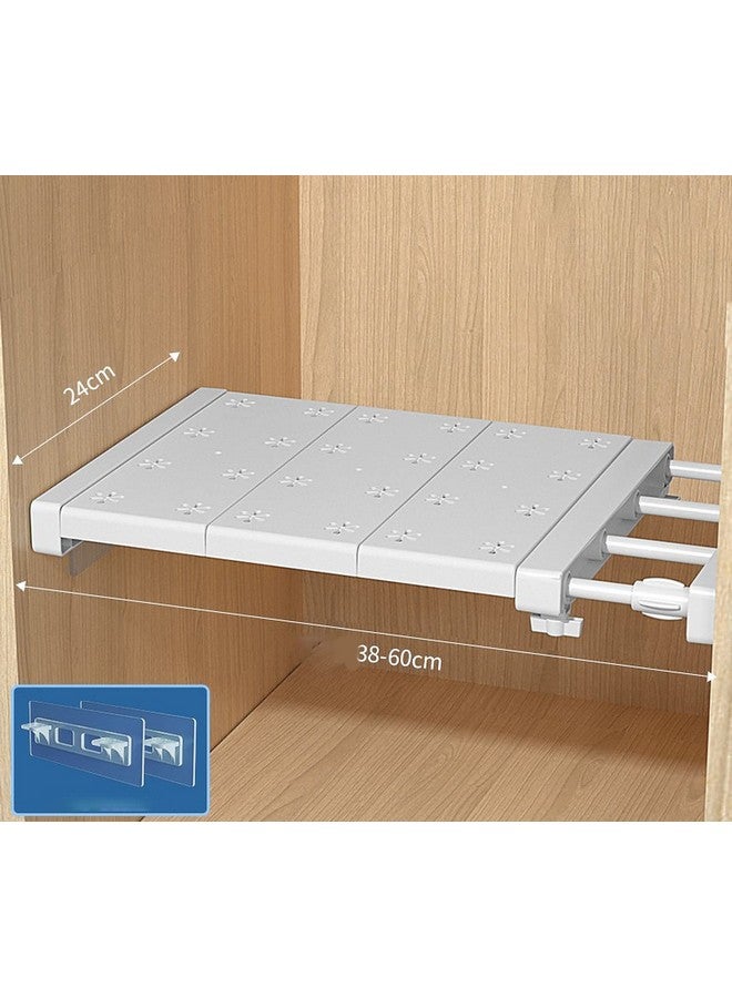 wolpin 1 Pc Wardrobe Shelf Extendable Closet Organizer, Wardrobe Organizer Clothes Storage for Family Closet Bedroom, Cabinet Partition, White (Plastic) - Image 4