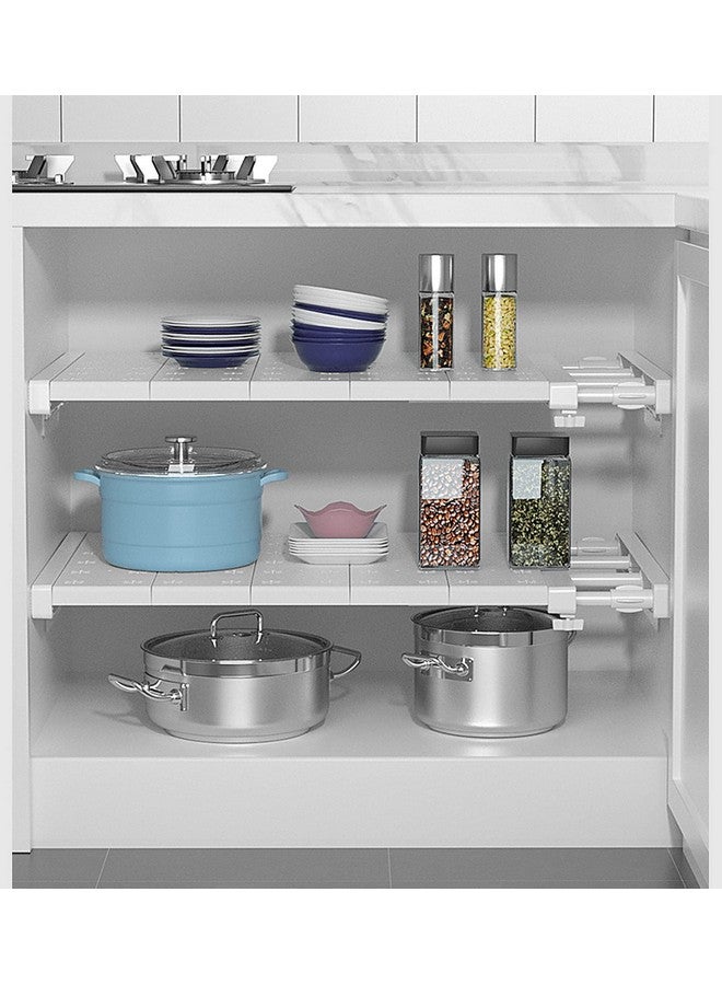 wolpin 1 Pc Wardrobe Shelf Extendable Closet Organizer, Wardrobe Organizer Clothes Storage for Family Closet Bedroom, Cabinet Partition, White (Plastic) - Image 5