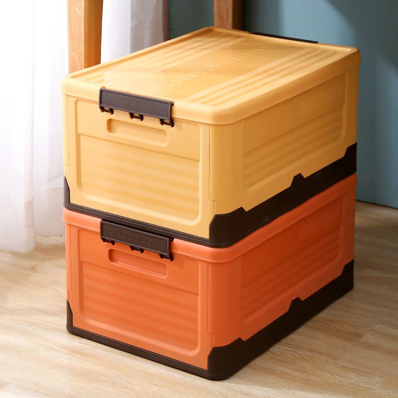Foldable Book Storage Box Household Plastic Clothes Toys Student Books Classroom Dormitory Storage Box(Large Mint Blue) - Image 2