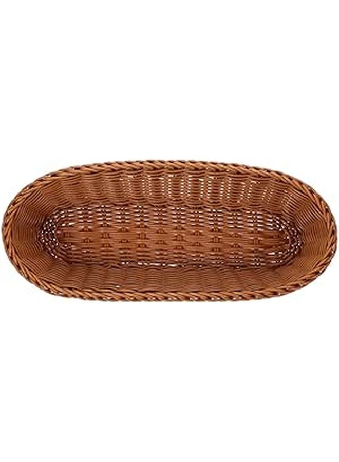 Brown Woven Desktop Fruit Bread Basket 36X14 5X7 5Cm Rattan Kitchen Storage Organizer - Image 1
