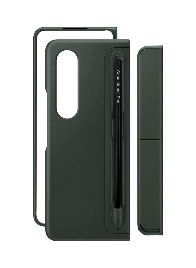 NIBEMINENT Samsung Galaxy Z Fold 3 5G Case with Pen Hard PC Shockproof Cover Built-in Holder Slot Green - Image 2