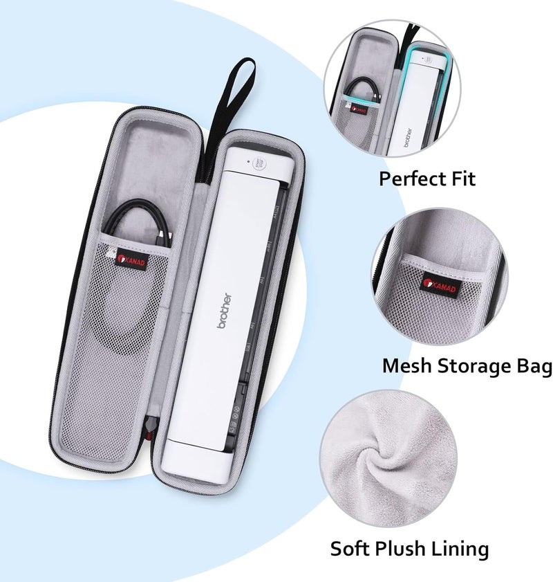 Hard Case for Brother DS-640 / DS-940DW/DS-740D / DS-720D/Doxie Go SE Duplex Compact Mobile Document Scanner(Light Gray) - Image 4