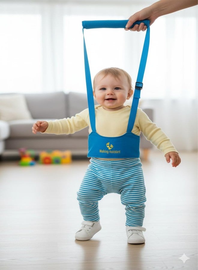 S-SQUARE Baby Walking Harness Handheld Baby Walker, Adjustable Toddler Infant Walker Harness Assistant Belt Helper for Infant Child, Walking Learning Helper for Boys Girls (Blue) - Image 1