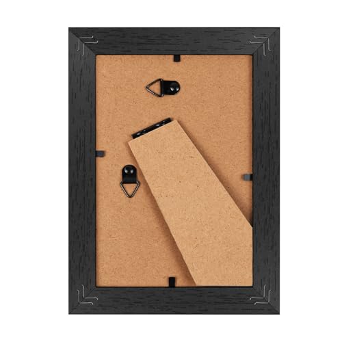 Veelot 8x10 Picture Frame Set of 6 with Shatter-Resistant HD Plexiglass - Use as 5x7 Frame with Mat or Display 8x10 Photo Without Mat - Thin Border Picture Frames for Tabletop Display Black - Image 4