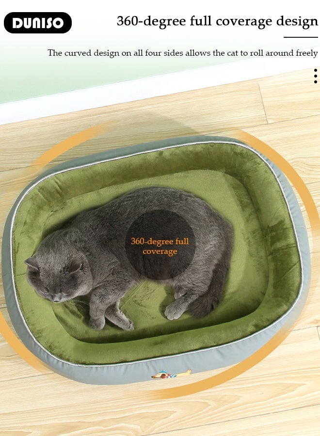 DUNISO Cat Bed, Pet Sofa Bed, Cat Mat Pet Sofa, Pet Beds Couch Cushion, Orthopedic Cat Bed , Washable Pet Bed, Waterproof Cat Bed Pet Beds for Home Car Crate and Outside with Non-Slip Bottom - Image 3