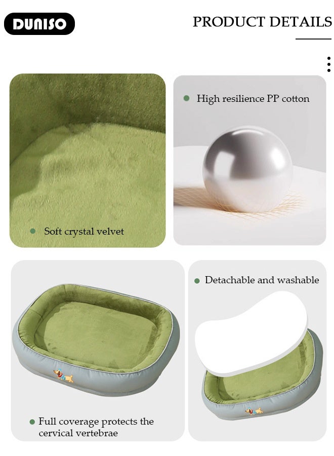 DUNISO Cat Bed, Pet Sofa Bed, Cat Mat Pet Sofa, Pet Beds Couch Cushion, Orthopedic Cat Bed , Washable Pet Bed, Waterproof Cat Bed Pet Beds for Home Car Crate and Outside with Non-Slip Bottom - Image 4