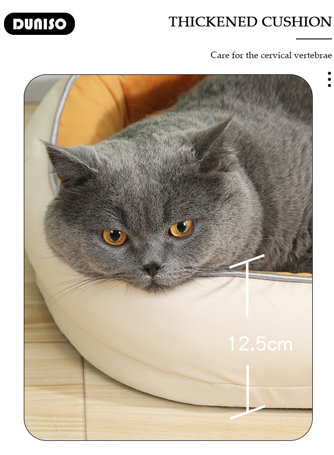 DUNISO Cat Bed, Pet Sofa Bed, Cat Mat Pet Sofa, Pet Beds Couch Cushion, Orthopedic Cat Bed , Washable Pet Bed, Waterproof Cat Bed Pet Beds for Home Car Crate and Outside with Non-Slip Bottom - Image 5