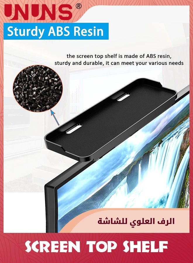 UNUNS Top TV Monitor Shelf,Multifunctional Headboard Cable Box Holder,Ideal For Behind Computer,DVD Player And Television Screen Stand Mount With Shelves - Image 3