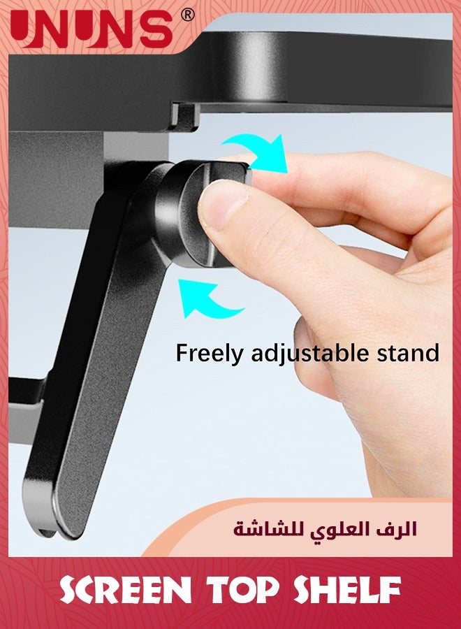 UNUNS Top TV Monitor Shelf,Multifunctional Headboard Cable Box Holder,Ideal For Behind Computer,DVD Player And Television Screen Stand Mount With Shelves - Image 4