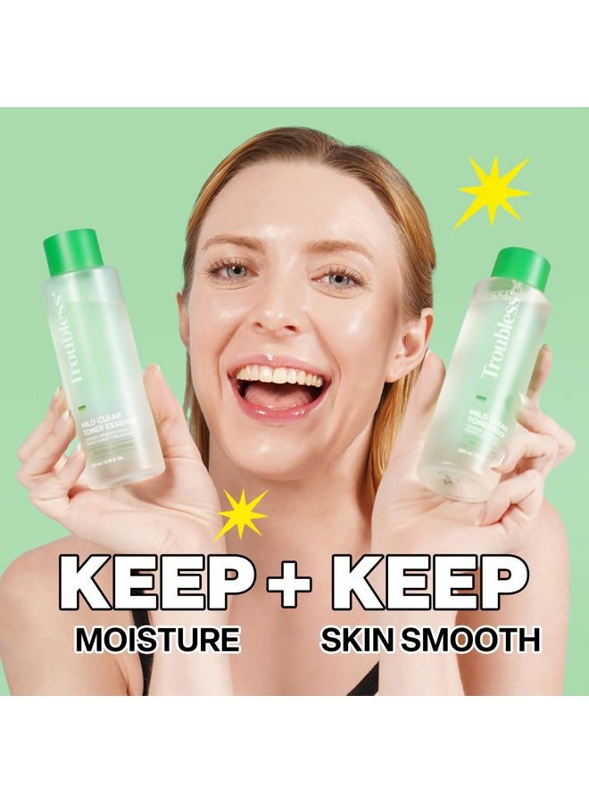 Troubless Mild Clear Toner Essence - Tea Tree Facial Toner for All Skin Types | Hydrating Skin Toner, Daily Skin Care (6.76 fl oz) - Image 2