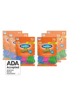 Dentek DenTek Kids Fun Flossers, Removes Food & Plaque, Wild Fruit Flavored Floss Picks, 75 Count, 6 Pack  - Image 1