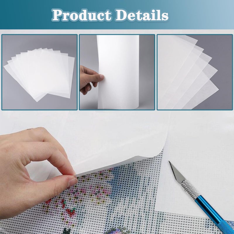 Mecefeno Diamond Painting Release Paper  Double-Sided Non-Stick Release Paper For Diamond Art 15X10Cm Diamond Painting Cover Replacement For 5D Diamond Painting Accessories And Tools - 100 Pieces - Image 3