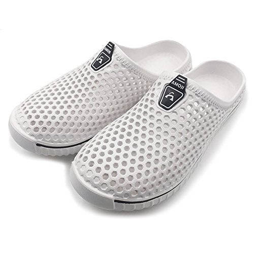 Amoji Garden Clogs Shoes Shower Sandals Yard Beach Plastic Rubber Summer 1702 White Size 8 Womenn/6 Men - Image 5