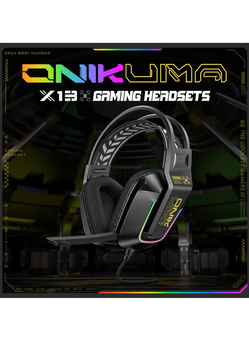 سماعة الألعاب ONIKUMA X13 لجهاز PS4 PS5 أجهزة إكس بوكس ​​واحد سلسلة X Nمفتاح كهربائي الكمبيوتر