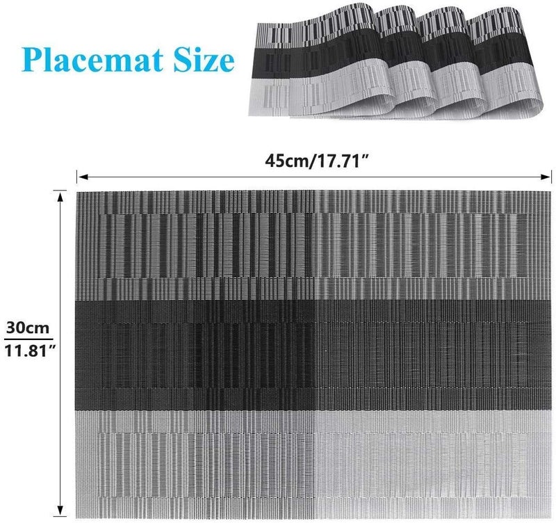 Rexmon PVC Washable Mats for Dining Table 45x30 cm Placemats Set of 6WBC1 Polyvinyl Chloride - Image 4