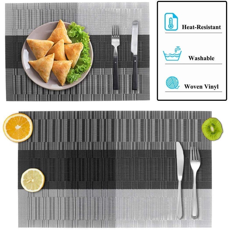 Rexmon PVC Washable Mats for Dining Table 45x30 cm Placemats Set of 6WBC1 Polyvinyl Chloride - Image 2
