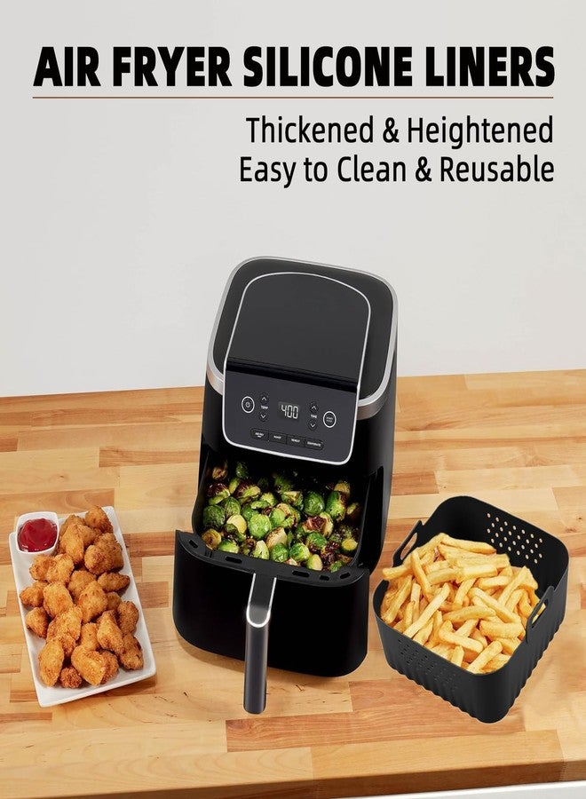 LYHOLKEER Air Fryer Liners Silicone for Chefman 6 QT,Instant Pot Vortex Plus 6QT XL,2PCS Square Air Fryer Silicone Basket Reusable for Ninja/Sweetcrispy/COSORI and Other 5-8QT,Airfryer Accessories - Image 4