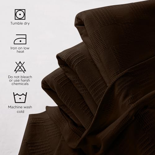 Utopia Bedding Brown 100% Cotton Blanket [Twin Size - 90x72 Inch] 350GSM Lightweight, Soft and Breathable Thermal Blanket for All Seasons - Image 5