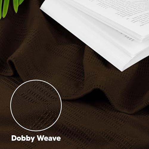 Utopia Bedding Brown 100% Cotton Blanket [Twin Size - 90x72 Inch] 350GSM Lightweight, Soft and Breathable Thermal Blanket for All Seasons - Image 4
