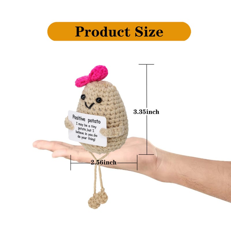 Rumhut Inspirational Gifts for Women Crochet Handmade Gifts for Girlfriend Funny Positive Potato Christmas Stocking Stuffers (Ms. Potato) - Image 3